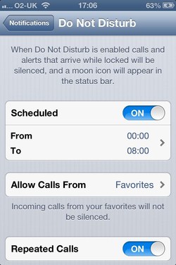 Do Not Disturb IOS 7