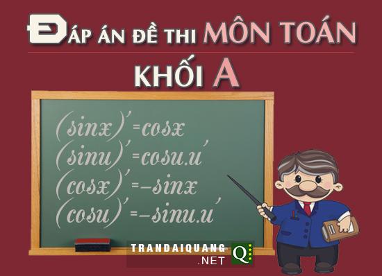 Dap an de thi dai hoc mon toan khoi a nam 2013